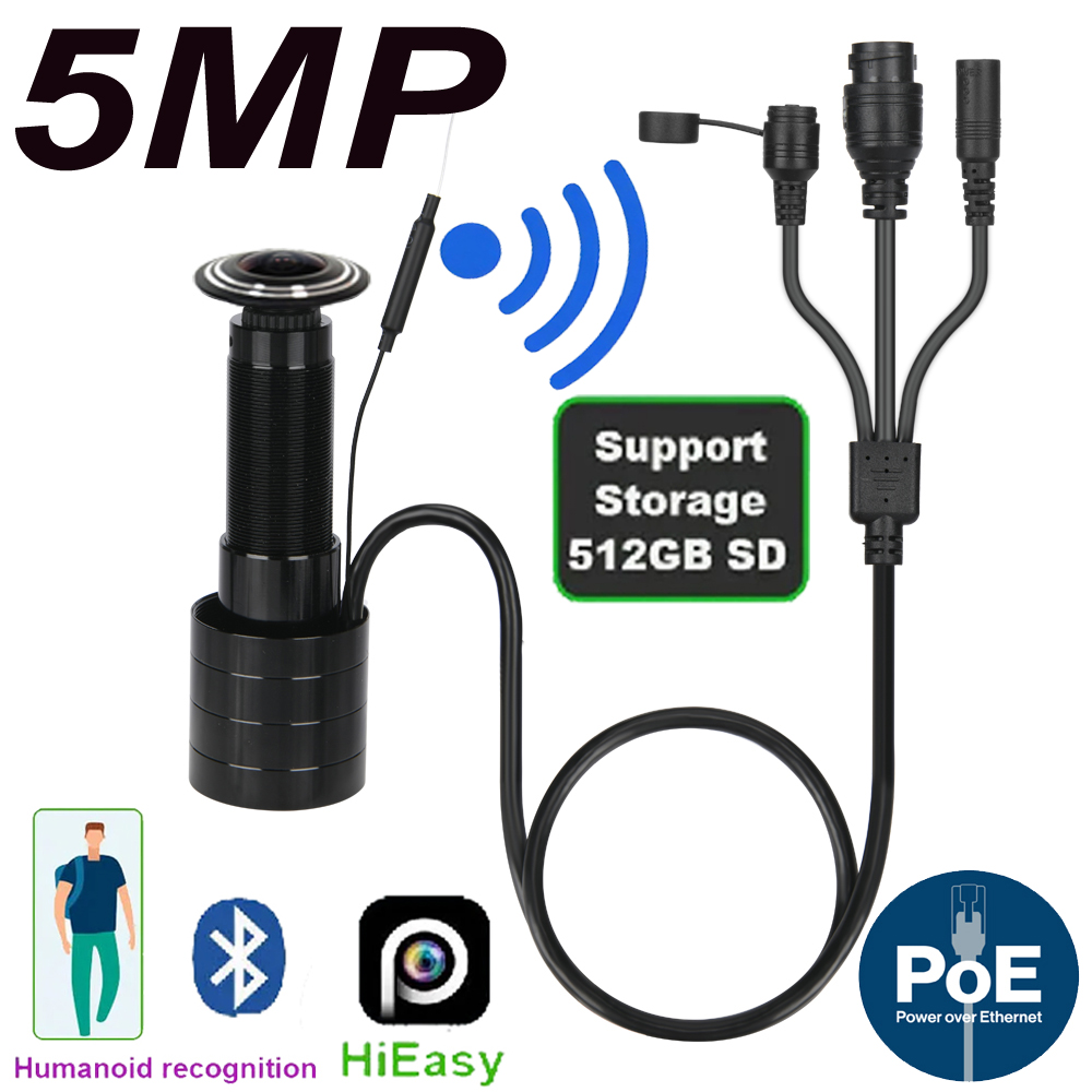 Home Security Tech - 5MP Door Eye IP POE กล้องมินิตาส่องรูกุญแจ