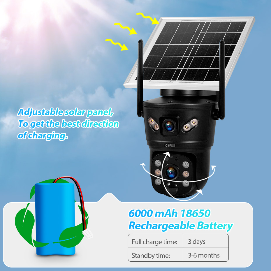 Home Security Brand - กล้องวงจรปิด KERUI 6MP 4G SIM WiFi