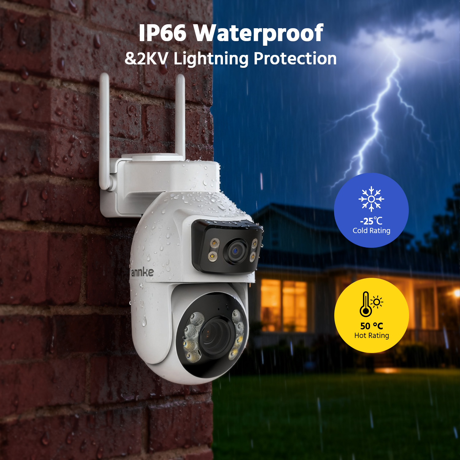Home Security Google Camera - ANNKE กล้องรักษาความปลอดภัยแบบ PTZ ขนาด 3 นิ้ว,