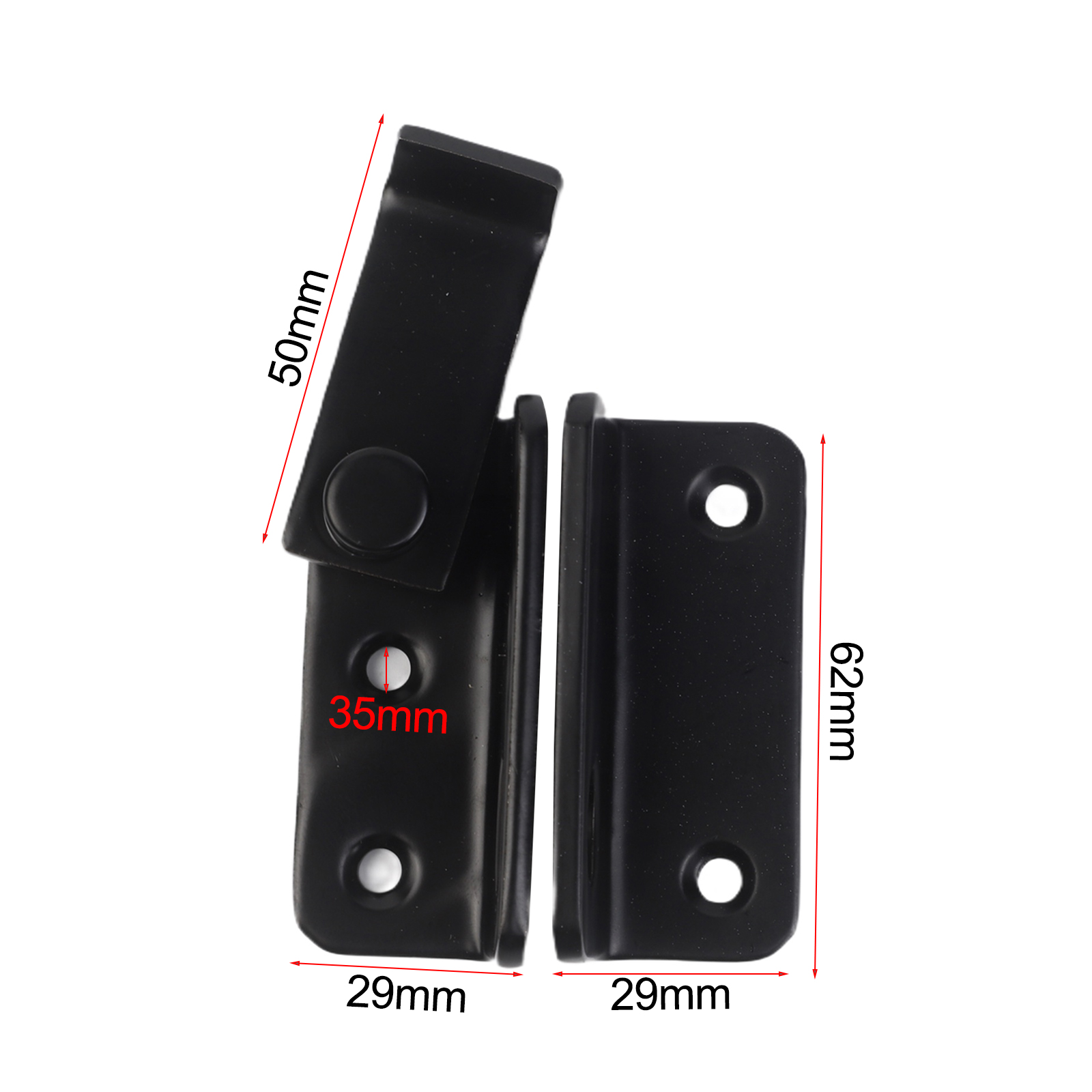 Home Security For Doors - กลอนล็อคสแตนเลสสีดำ 1 ชิ้น แบบ 2 in