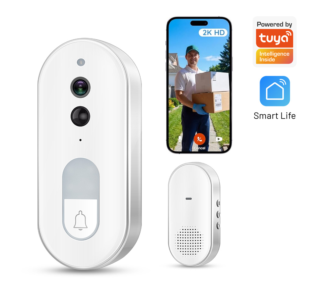 Home Security Google Camera - ทูย่าสมาร์ทวิดีโอกริ่งประตูไร้สาย 1080P HD กล้องกลางแจ้งอินเตอร์เน็ตไร้สายพูดคุยสองทาง IR Night