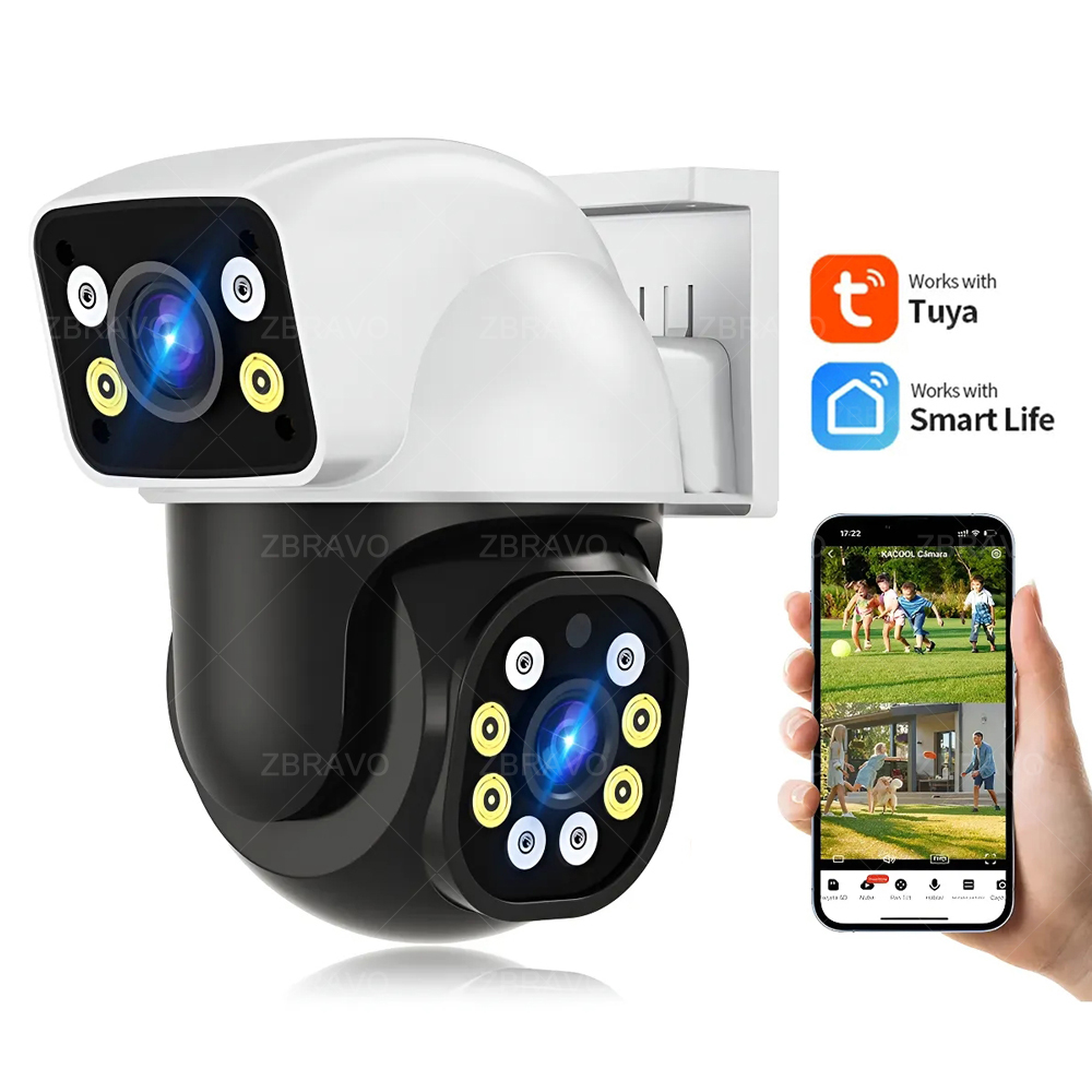 Home Security Brand - สมาร์ทไลฟ์ 8MP WiFi Tuya กล้องกลางแจ้งมินิไอพีหน้าจอคู่ 4MP