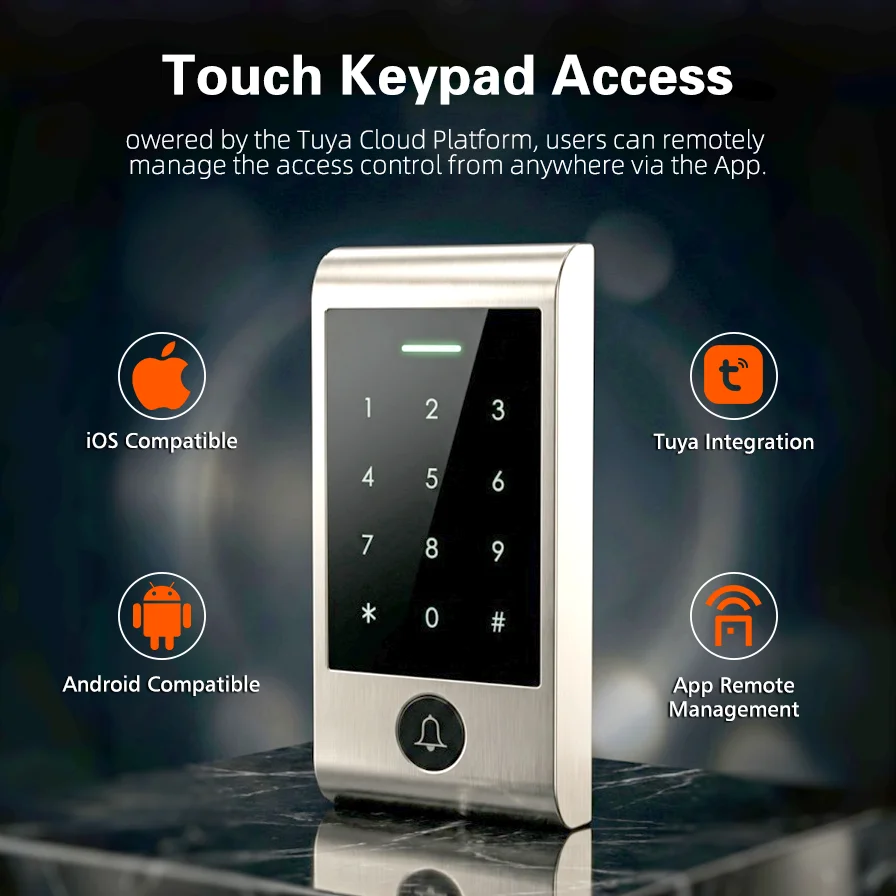 Home Security For Doors - ระบบควบคุมระยะไกลแบบสัมผัส WIFI ขั้นสูง พร้อมปุ่มกดประตู กันน้ำ ใช้งานร่วมกับ