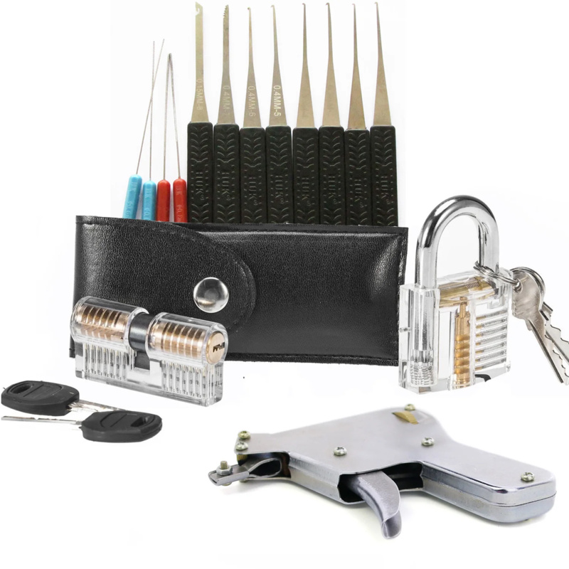 Lock Picking Set - 5 In 1 ล็อคชุดฝึกเลือกกุญแจหักลบชุด 2 ชิ้นคริสตัลล็อค,