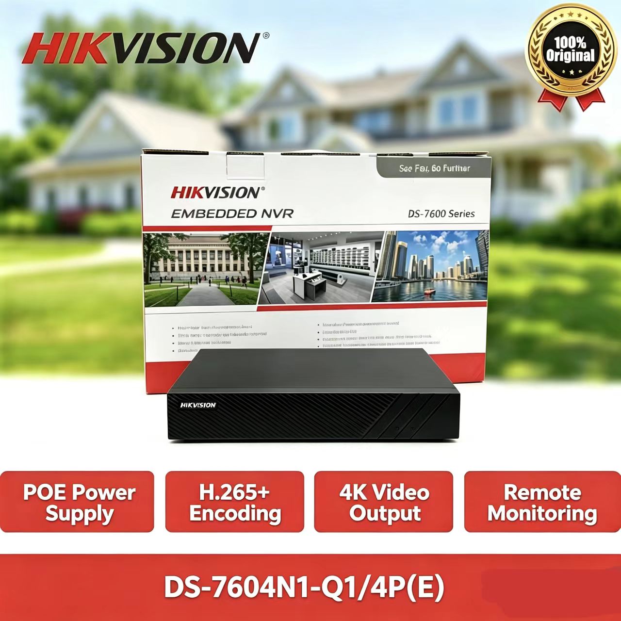 Home Security Hikvision - Hikvision DS-7604NI-Q1/4P(E) 4CH 4K PoE NVR,
