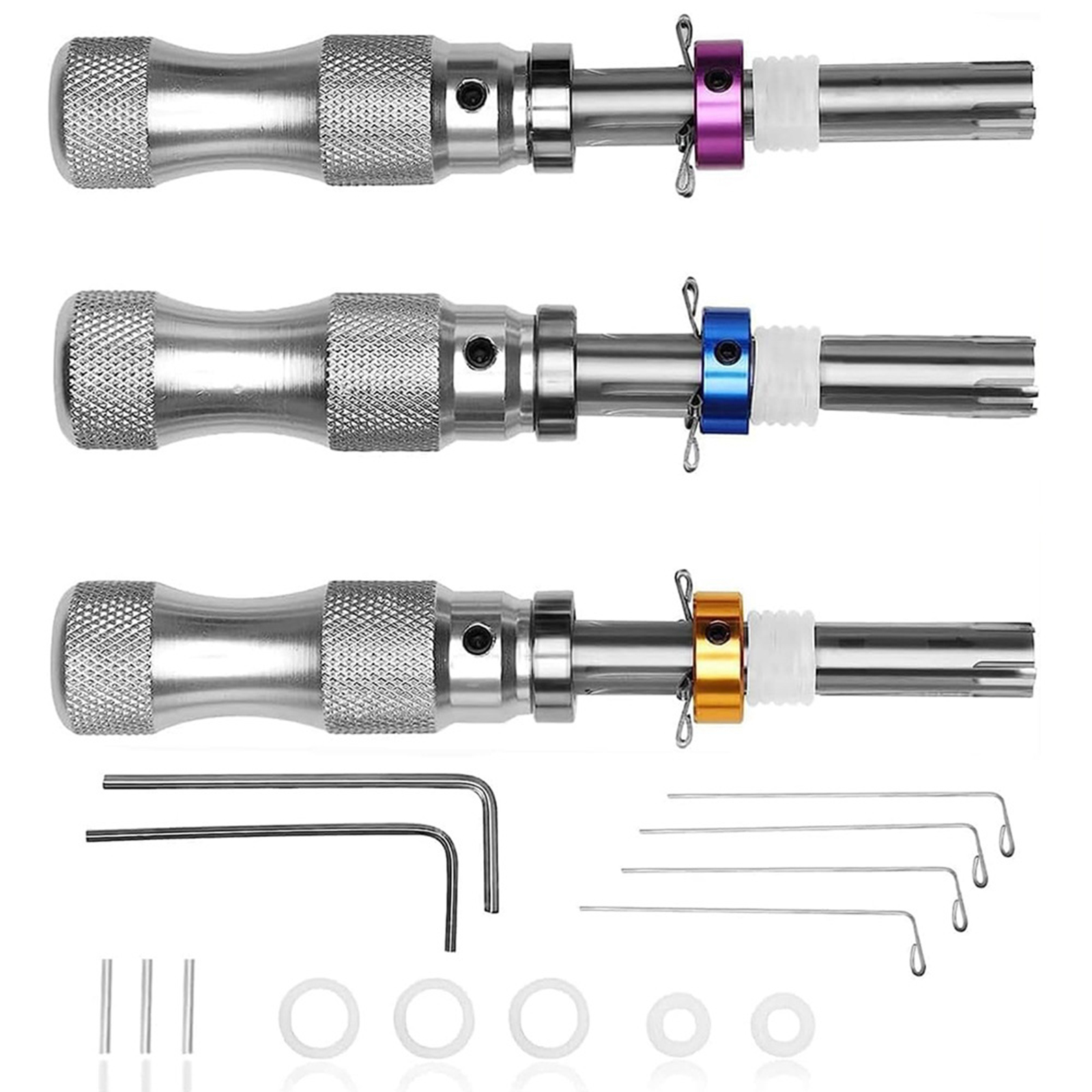 Lock Picking Set - ชุดอุปกรณ์เปิดกุญแจแบบท่อ สำหรับผู้เริ่มต้นและช่างกุญแจมืออาชีพ ชุดเครื่องมือสแตนเลสสำหรับเปิดกุญแจแบบท่อ
