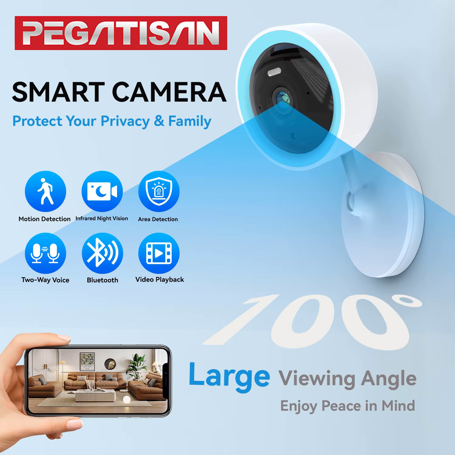Home Security Lidar - PEGATAH Tuya Smart 5MP HD กล้องรักษาความปลอดภัยภายในบ้านสำหรับเด็ก