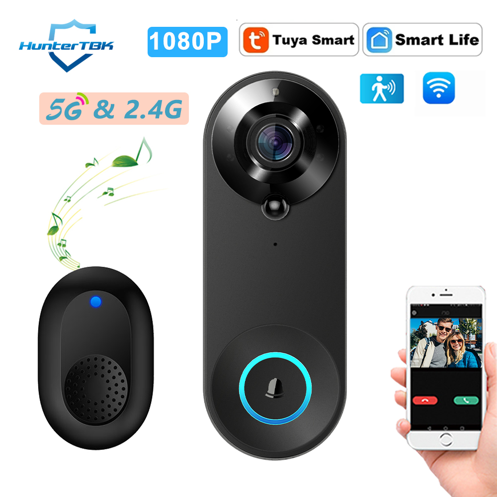 Home Security Tech - กริ่งประตูวิดีโอ 5G 2.4G WiFi ความละเอียด 1080P
