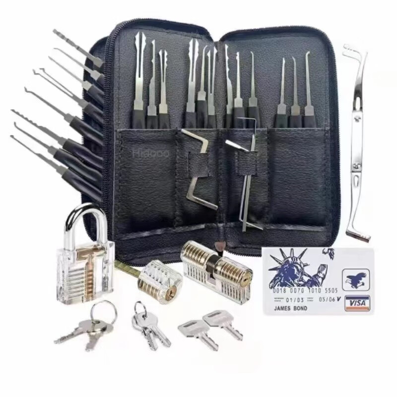 Lock Picking Set - ชุดอุปกรณ์งัดกุญแจมืออาชีพ ชุดฝึกงัดกุญแจแบบโปร่งใส ชุดงัดกุญแจ ชุดงัดกุญแจมืออาชีพ lishi hu66