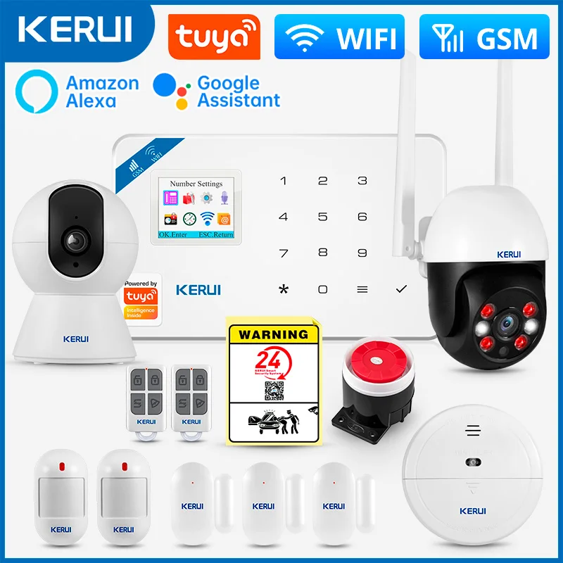 Home Security Google Camera - KERUI W181 ระบบรักษาความปลอดภัยบ้าน WIFI GSM Tuya