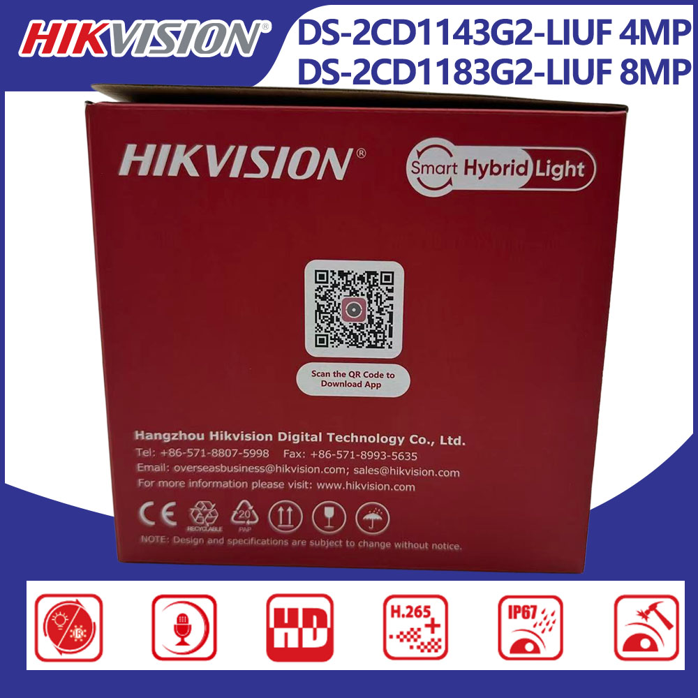 Home Security Hikvision - Hikvision DS-2CD1143G2-LIUF 4MP DS-2CD1183G2-LIUF 8MP สมาร์ทไฮบริดไลท์โดมกล้องเครือข่าย