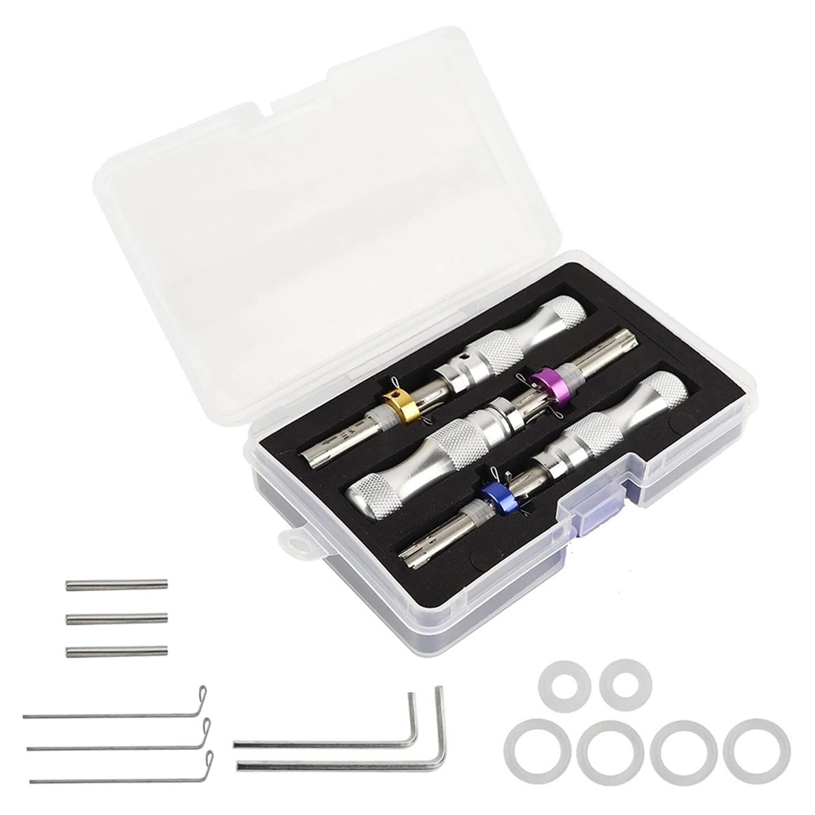 Lock Picking Set - 7 Pins Tubular Lock Pick ชุดเครื่องมือชุดสแตนเลสสําหรับผู้เริ่มต้นและช่างทํากุญแจ
