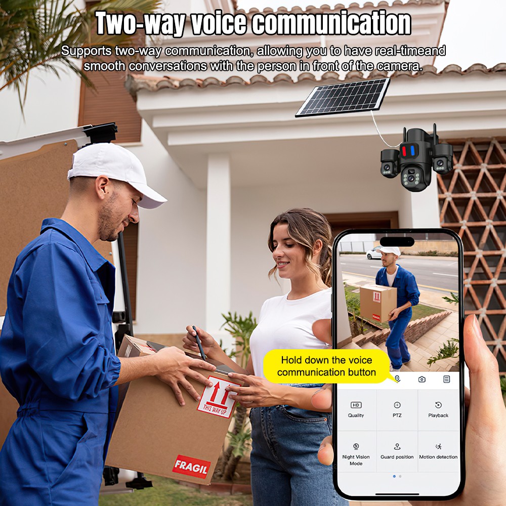 กล้องโซลาร์ไวไฟ PTZ สำหรับภายน - Home Security Brand บทวิจารณ์และราคา